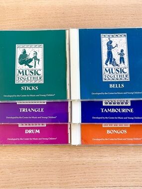 MUSIC TOGETHER Sticks Bells Drum Triangle Tambourine Bongos Collection 6 CD Lot